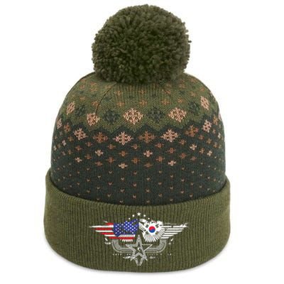 South Korean American Flag South Korea Flag The Baniff Cuffed Pom Beanie