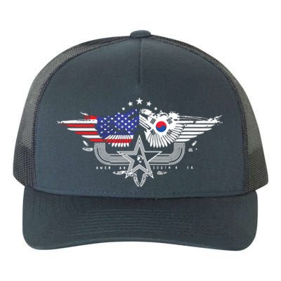 South Korean American Flag South Korea Flag Yupoong Adult 5-Panel Trucker Hat