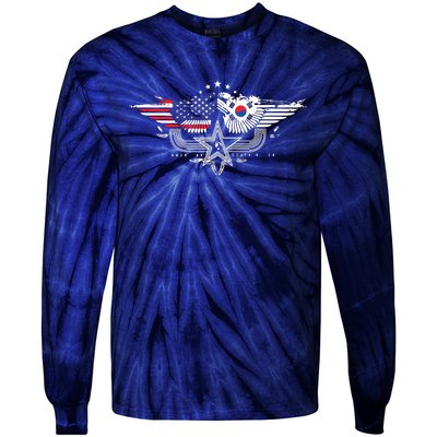 South Korean American Flag South Korea Flag Tie-Dye Long Sleeve Shirt