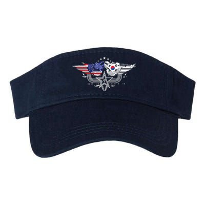 South Korean American Flag South Korea Flag Valucap Bio-Washed Visor