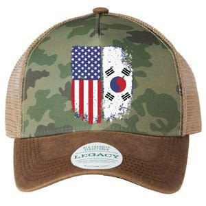 South Korean American Flag Korea Usa America Gift Legacy Tie Dye Trucker Hat