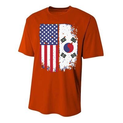 South Korean American Flag Korea Usa America Gift Performance Sprint T-Shirt