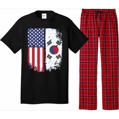 South Korean American Flag Korea Usa America Gift Pajama Set