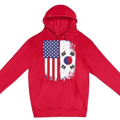 South Korean American Flag Korea Usa America Gift Premium Pullover Hoodie