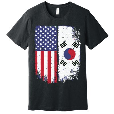 South Korean American Flag Korea Usa America Gift Premium T-Shirt