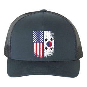 South Korean American Flag Korea Usa America Gift Yupoong Adult 5-Panel Trucker Hat