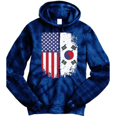 South Korean American Flag Korea Usa America Gift Tie Dye Hoodie