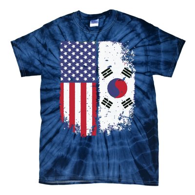 South Korean American Flag Korea Usa America Gift Tie-Dye T-Shirt