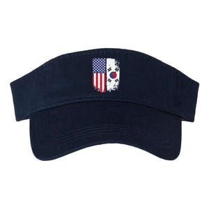 South Korean American Flag Korea Usa America Gift Valucap Bio-Washed Visor