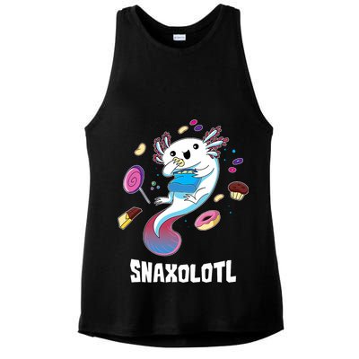 Snaxolotl Kawaii Axolotl Funny Food Lover Amphibian Pet  Ladies PosiCharge Tri-Blend Wicking Tank