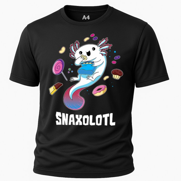 Snaxolotl Kawaii Axolotl Funny Food Lover Amphibian Pet  Cooling Performance Crew T-Shirt