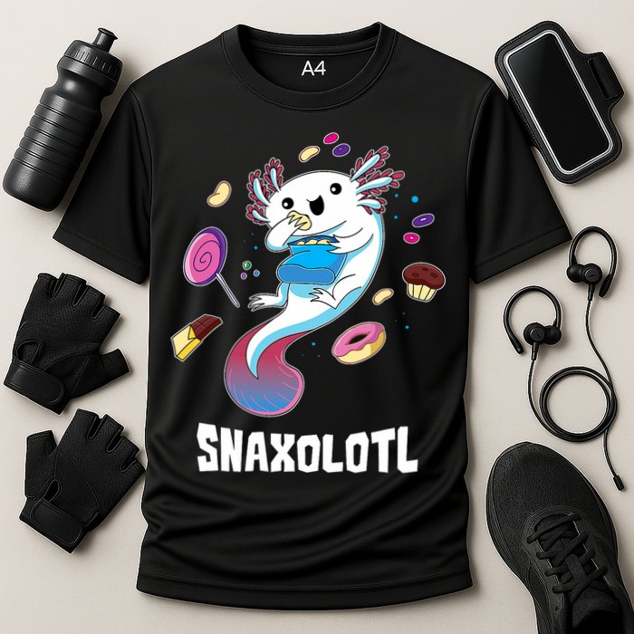 Snaxolotl Kawaii Axolotl Funny Food Lover Amphibian Pet  Cooling Performance Crew T-Shirt