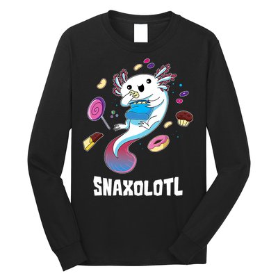 Snaxolotl Kawaii Axolotl Funny Food Lover Amphibian Pet  Long Sleeve Shirt