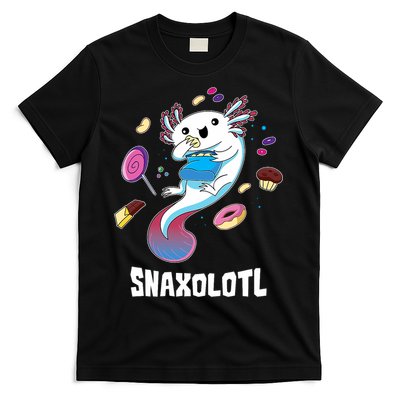 Snaxolotl Kawaii Axolotl Funny Food Lover Amphibian Pet  T-Shirt
