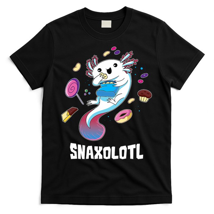 Snaxolotl Kawaii Axolotl Funny Food Lover Amphibian Pet  T-Shirt
