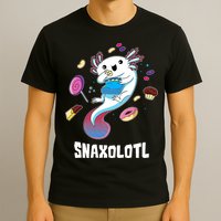 Snaxolotl Kawaii Axolotl Funny Food Lover Amphibian Pet  T-Shirt