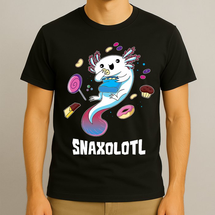 Snaxolotl Kawaii Axolotl Funny Food Lover Amphibian Pet  T-Shirt
