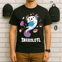 Snaxolotl Kawaii Axolotl Funny Food Lover Amphibian Pet  T-Shirt
