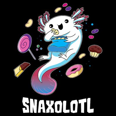 Snaxolotl Kawaii Axolotl Funny Food Lover Amphibian Pet  T-Shirt