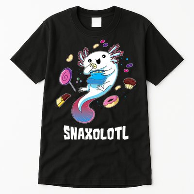 Snaxolotl Kawaii Axolotl Funny Food Lover Amphibian Pet  Tall T-Shirt