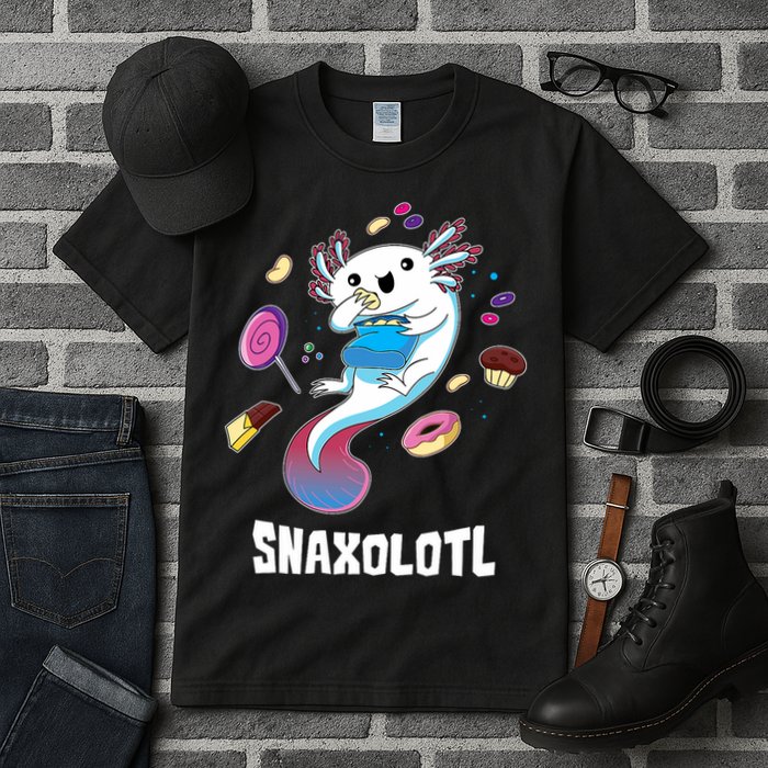 Snaxolotl Kawaii Axolotl Funny Food Lover Amphibian Pet  Tall T-Shirt