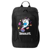 Snaxolotl Kawaii Axolotl Funny Food Lover Amphibian Pet  City Backpack