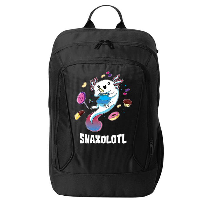 Snaxolotl Kawaii Axolotl Funny Food Lover Amphibian Pet  City Backpack