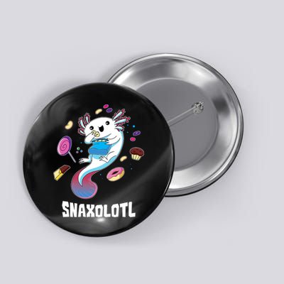 Snaxolotl Kawaii Axolotl Funny Food Lover Amphibian Pet  Button