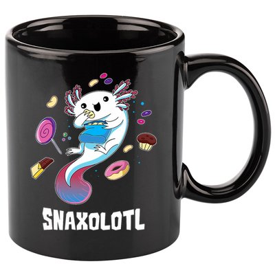 Snaxolotl Kawaii Axolotl Funny Food Lover Amphibian Pet  11oz C Handle Ceramic Mug