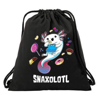 Snaxolotl Kawaii Axolotl Funny Food Lover Amphibian Pet  Drawstring Bag