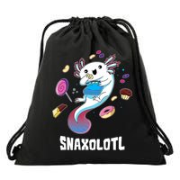 Snaxolotl Kawaii Axolotl Funny Food Lover Amphibian Pet  Drawstring Bag
