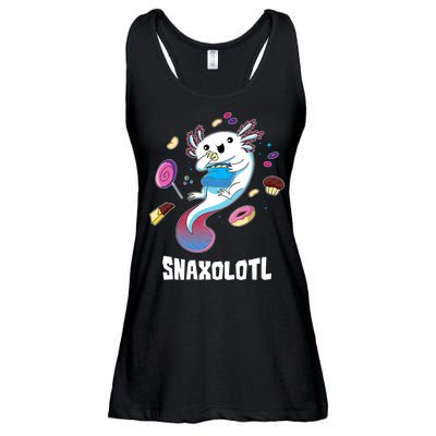 Snaxolotl Kawaii Axolotl Funny Food Lover Amphibian Pet  Ladies Essential Flowy Tank