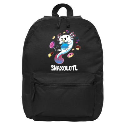 Snaxolotl Kawaii Axolotl Funny Food Lover Amphibian Pet  16 in Basic Backpack