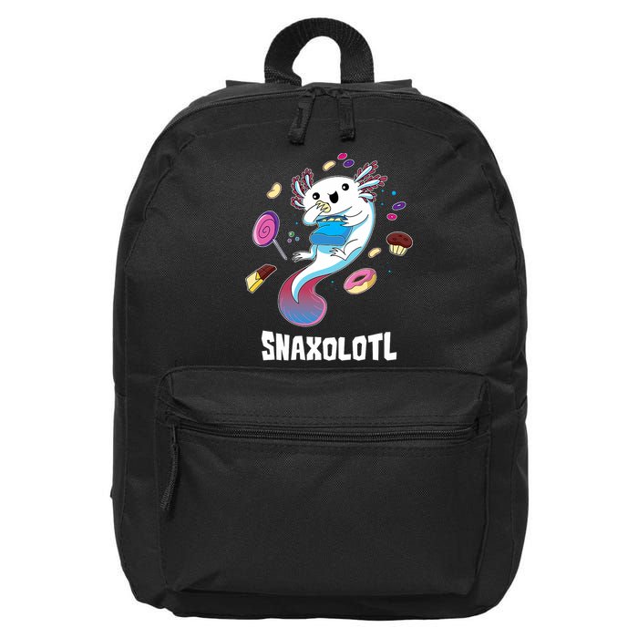 Snaxolotl Kawaii Axolotl Funny Food Lover Amphibian Pet  16 in Basic Backpack