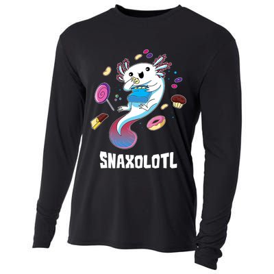 Snaxolotl Kawaii Axolotl Funny Food Lover Amphibian Pet  Cooling Performance Long Sleeve Crew