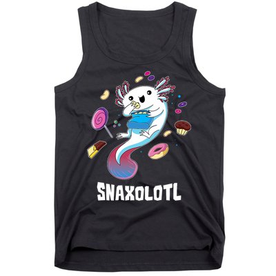 Snaxolotl Kawaii Axolotl Funny Food Lover Amphibian Pet  Tank Top