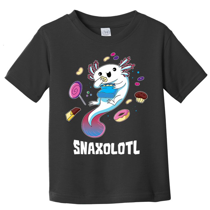 Snaxolotl Kawaii Axolotl Funny Food Lover Amphibian Pet  Toddler T-Shirt