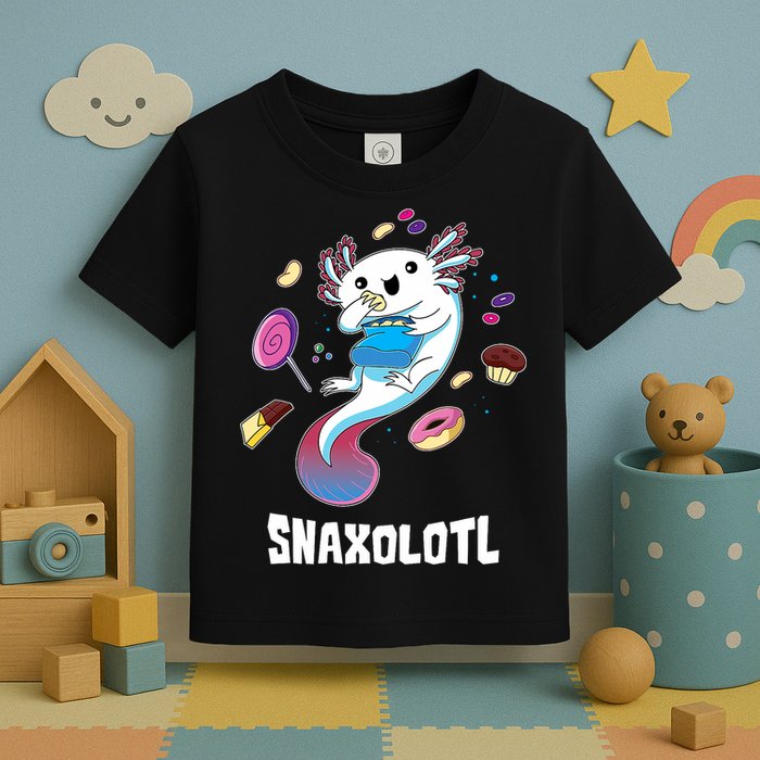 Snaxolotl Kawaii Axolotl Funny Food Lover Amphibian Pet  Toddler T-Shirt