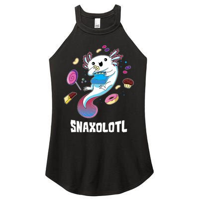 Snaxolotl Kawaii Axolotl Funny Food Lover Amphibian Pet  Women's Perfect Tri Rocker Tank