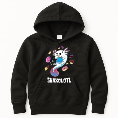 Snaxolotl Kawaii Axolotl Funny Food Lover Amphibian Pet  Kids Hoodie