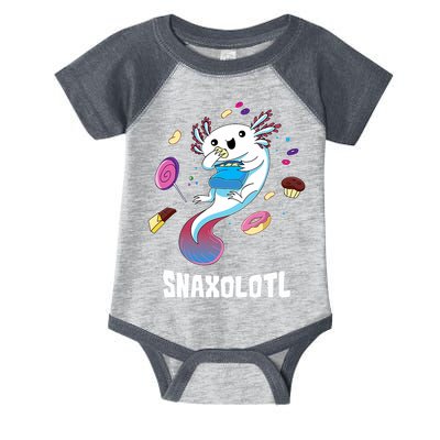 Snaxolotl Kawaii Axolotl Funny Food Lover Amphibian Pet  Infant Baby Jersey Bodysuit