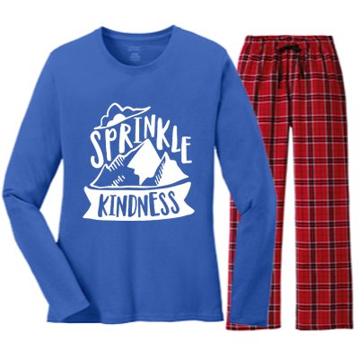 Sprinkle Kindness Anti Bullying Kind Week Unity Day Funny Gift Women's Long Sleeve Flannel Pajama Set 