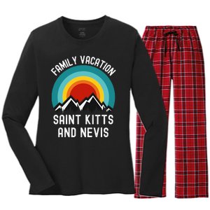 Saint Kitts And Nevis Family Vacation Matching Outfit Women's Long Sleeve Flannel Pajama Set 