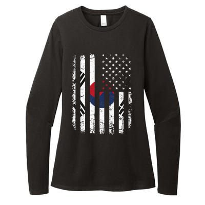 South Korean American Flag South Korea America Pride Womens CVC Long Sleeve Shirt