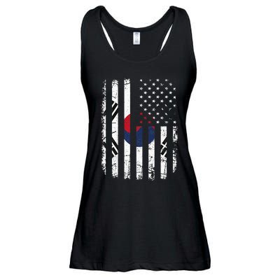 South Korean American Flag South Korea America Pride Ladies Essential Flowy Tank