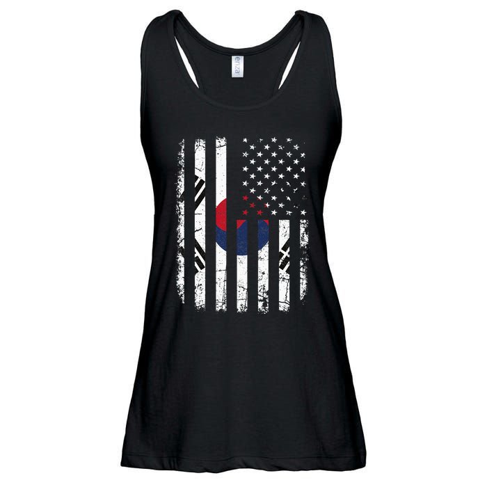 South Korean American Flag South Korea America Pride Ladies Essential Flowy Tank