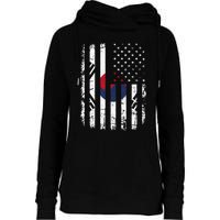 South Korean American Flag South Korea America Pride Womens Funnel Neck Pullover Hood