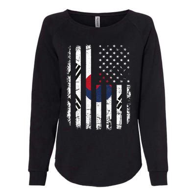 South Korean American Flag South Korea America Pride Womens California Wash Sweatshirt