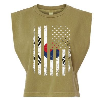 South Korean American Flag South Korea America Pride Garment-Dyed Women's Muscle Tee