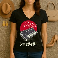 Synthesizer Keyboard Analog Modular Japanese Synth Women's V-Neck T-Shirt